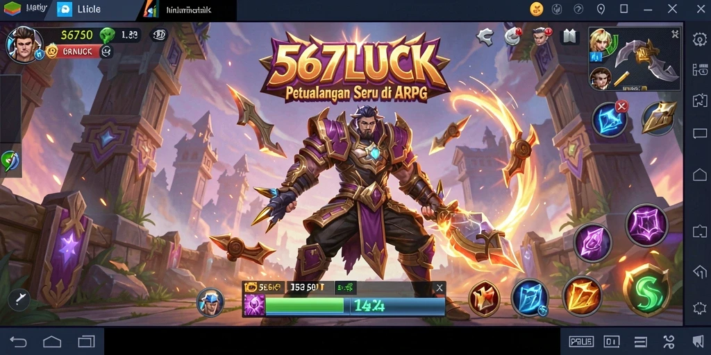 Tampilan gameplay epik dalam 567LUCK dengan pertarungan seru dan grafis menawan.