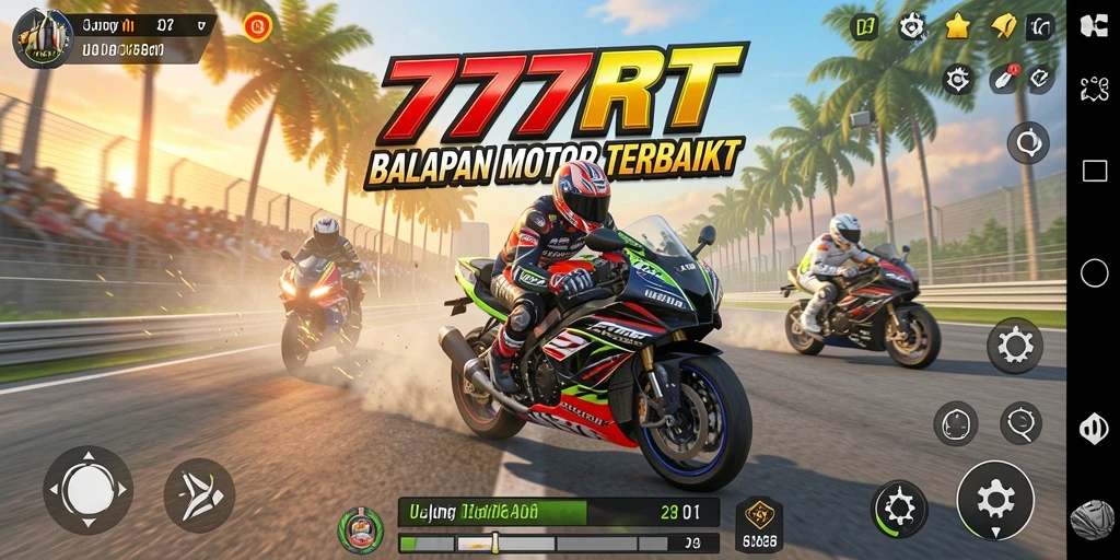 Tampilan balapan mendebarkan di 777RT dengan motor terbaik.