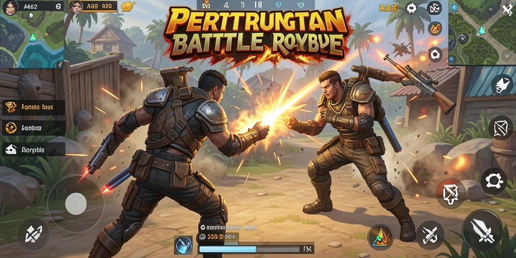 Gameplay menegangkan di arena Battle Royale AA62.