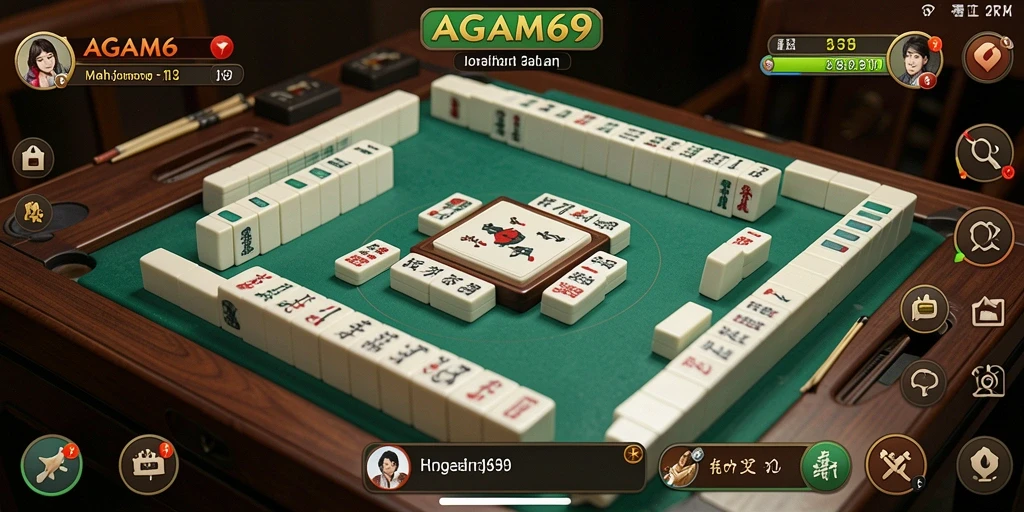 Screenshot AGAM69 menampilkan gameplay Mahjong yang seru dan menarik.
