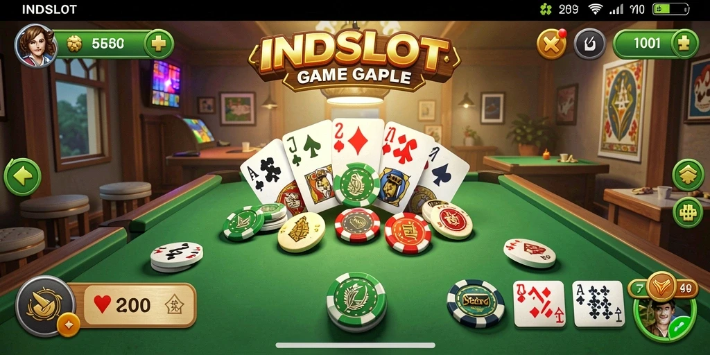 Tampilan gameplay Gaple yang menarik di INDSLOT.