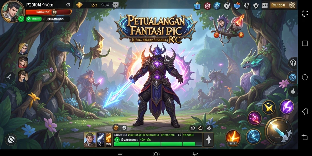 Tampilan gameplay RPG P200M dengan grafis yang menawan.
