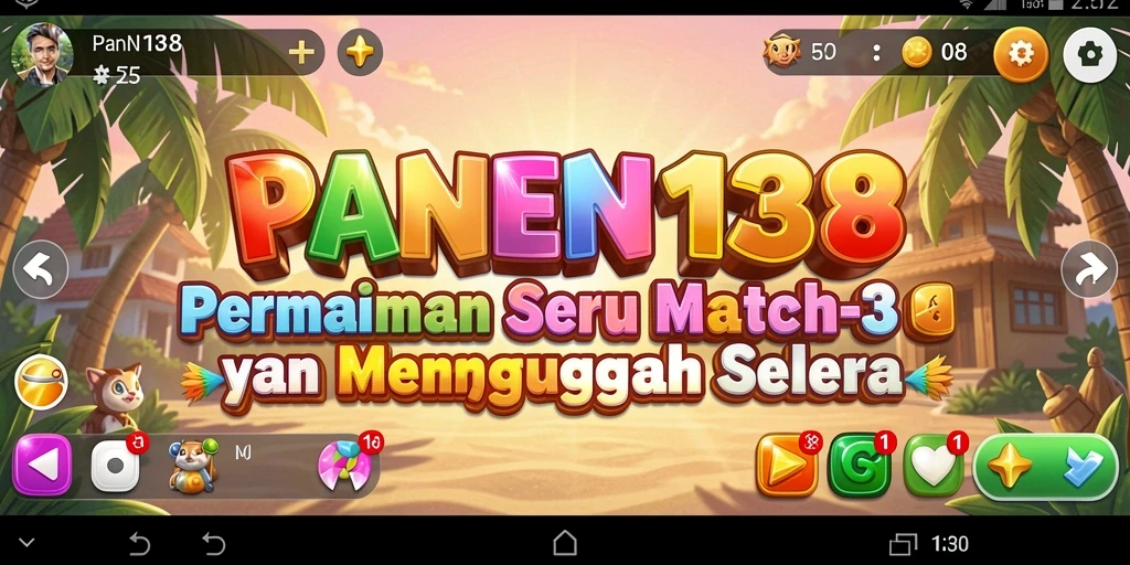 Tampilan gameplay seru dalam PANEN138 dengan buah-buahan yang colorful.