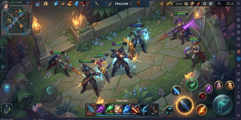 Tangkapan layar menggambarkan pertarungan seru dalam game MOBA.