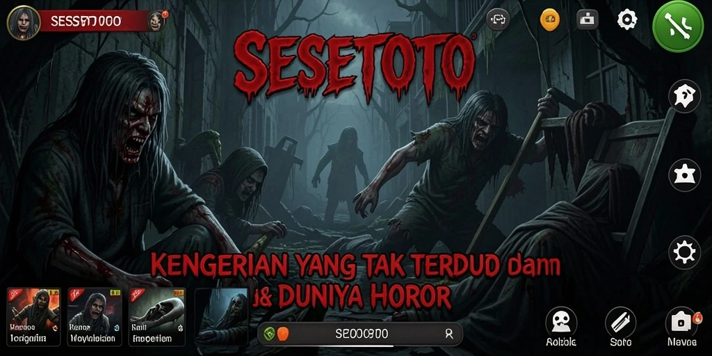 Tampilan menakutkan dari gameplay SESETOTO dengan atmosfer yang mencekam.