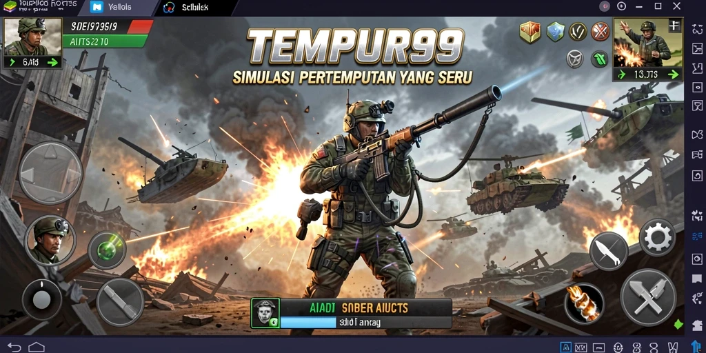 Gambaran gameplay TEMPUR99 yang intens dan mendebarkan.
