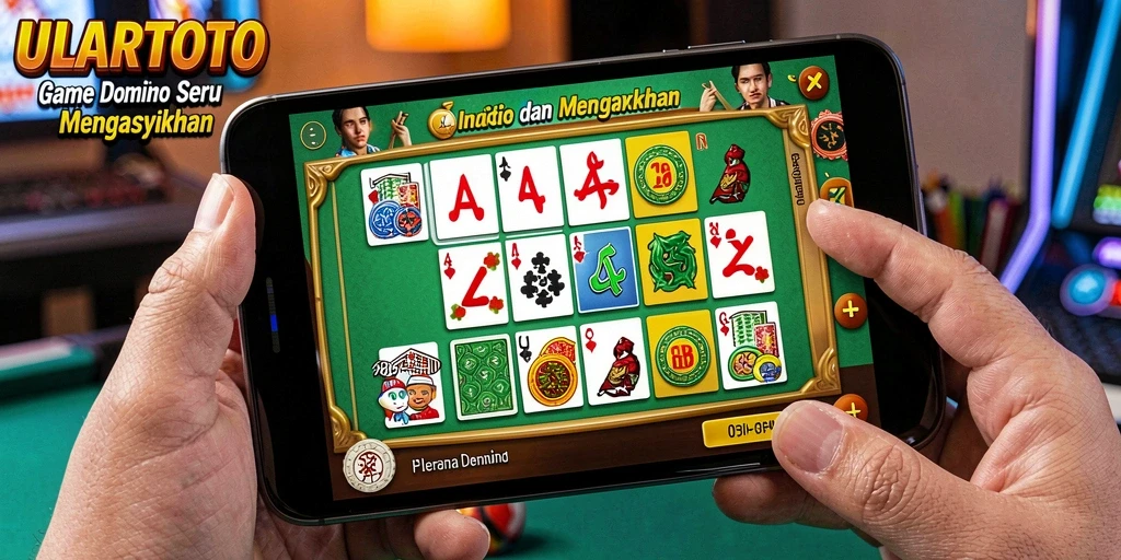 Tampilan gameplay ULARTOTO dengan aksi seru permainan Domino.
